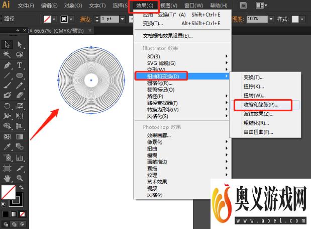 AI中怎样绘制线条环绕的图形