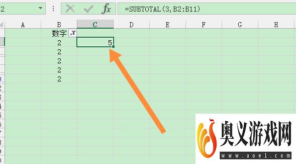 excel筛选自动显示计数