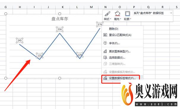 EXCEL中怎样制作没有坐标轴的折线图