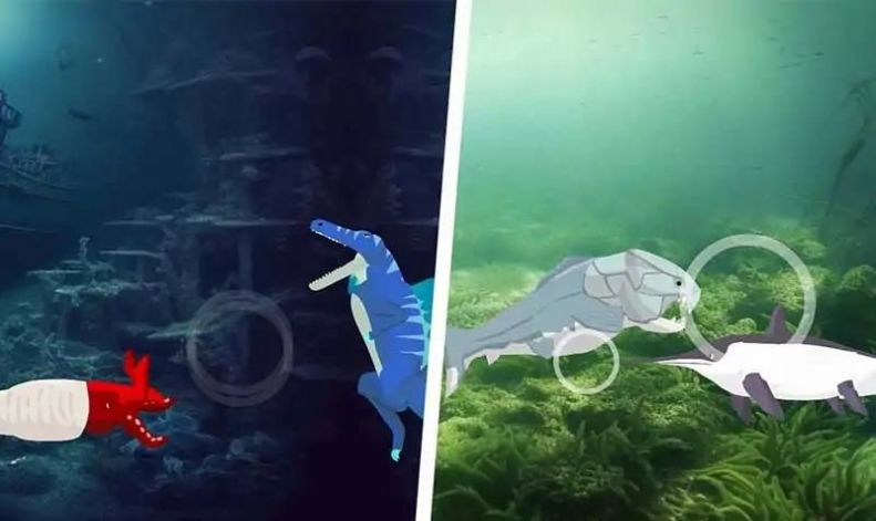 巨齿鲨与海怪搏斗游戏截图